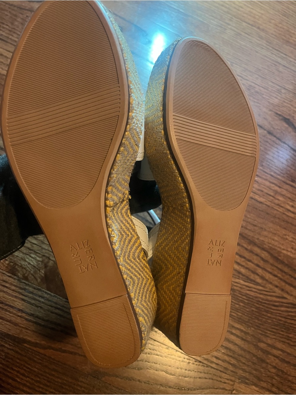 Naturalizer Leather Espadrille Wedge Sandals White Size 10M - Picture 5 of 10
